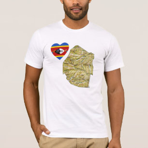Eswatini Flag Herz und Karte T - Shirt