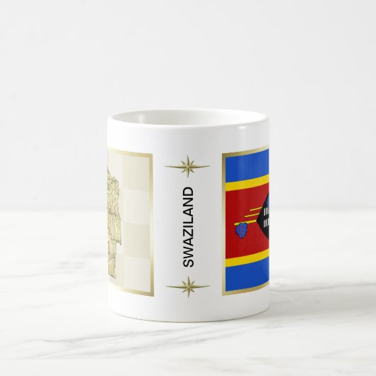 Eswatini Flag + Karte Tasse (Mittel)