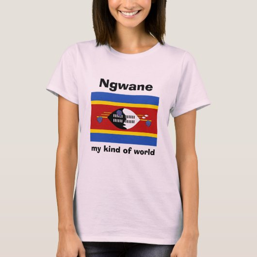 Eswatini-Flag + Karte + Text-T - Shirt (Vorderseite)