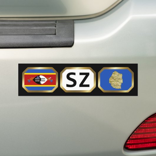 Eswatini Flag Map Code Autoaufkleber (Auf Auto)