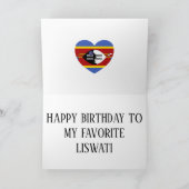 Eswatini Flag Patriotic Birthday Karte (Innenseite)