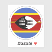 Eswatini Flag Round Sticker (Blatt)