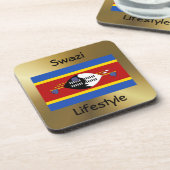 Eswatini-Flag+Text-Untersetzer Getränkeuntersetzer (Linke Seite)