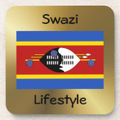 Eswatini-Flag+Text-Untersetzer Getränkeuntersetzer (Vorderseite)