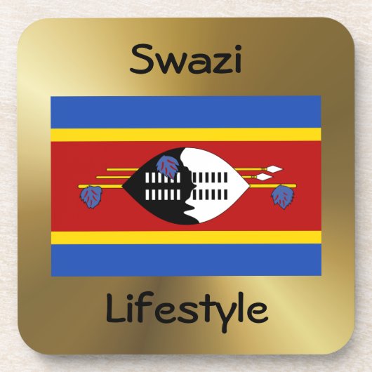 Eswatini-Flag+Text-Untersetzer Getränkeuntersetzer (Vorderseite)