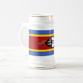 Eswatini-Flagge Bierglas (Vorderseite Links)