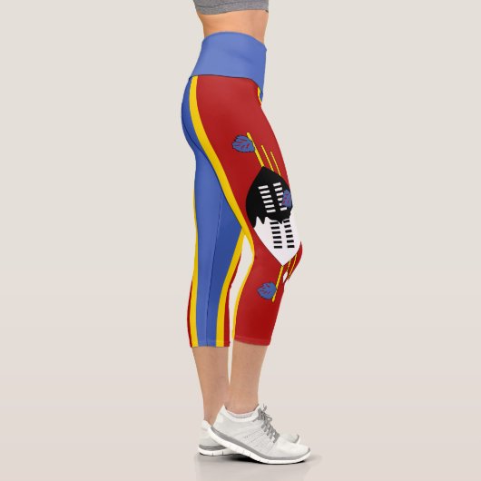 Eswatini-Flagge Capri Leggings (Rechts)