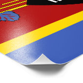 Eswatini-Flagge Fotodruck (Ecke)