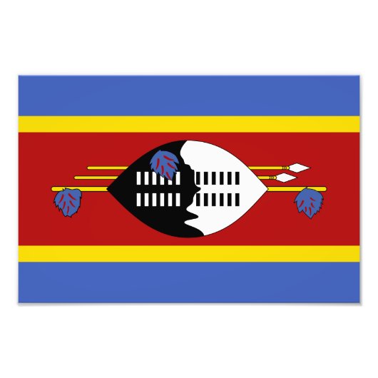 Eswatini-Flagge Fotodruck (Vorne)