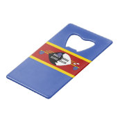 Eswatini-Flagge Geldbeutel Flaschenöffner (Rückseite Schrägansicht)