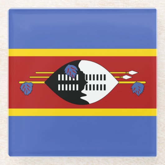 Eswatini-Flagge Glasuntersetzer (Vorderseite)