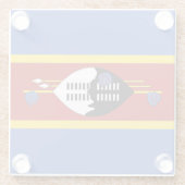 Eswatini-Flagge Glasuntersetzer (Rückseite)