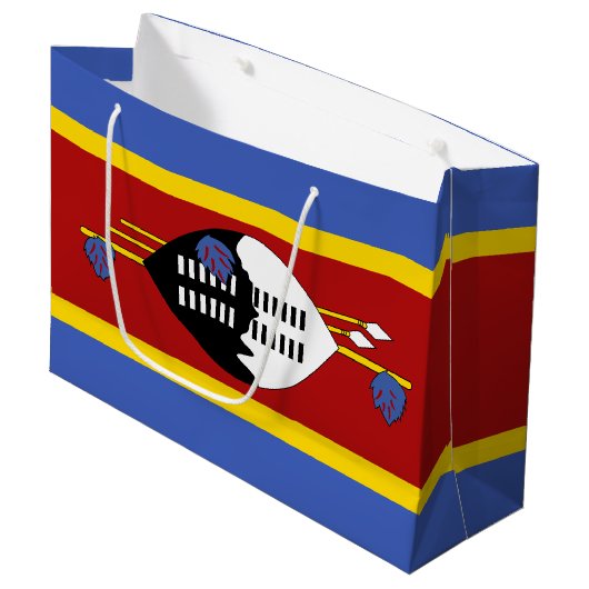Eswatini-Flagge Große Geschenktüte (Vorderseite Schrägansicht)