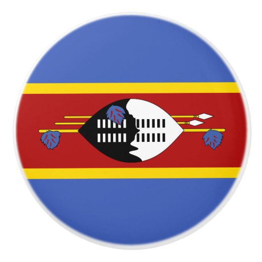 Eswatini-Flagge Keramikknauf (Vorderseite)