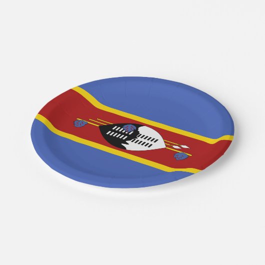 Eswatini-Flagge Pappteller (Schrägansicht)