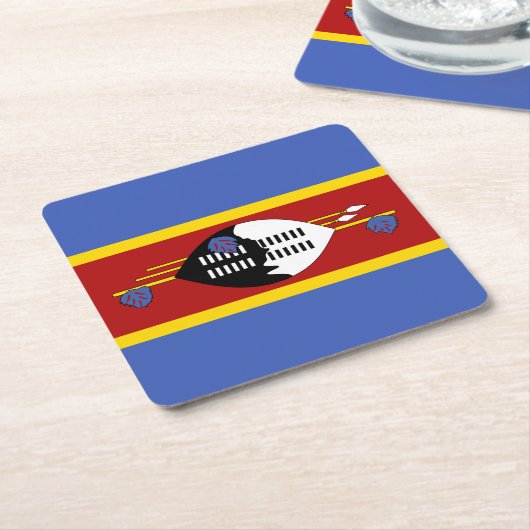 Eswatini-Flagge Rechteckiger Pappuntersetzer (angewinkelt)