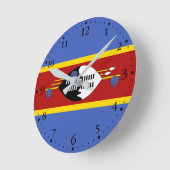 Eswatini-Flagge Runde Wanduhr (Winkel)