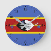 Eswatini-Flagge Runde Wanduhr (Vorderseite)