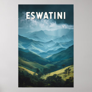 Eswatini Illustration Reise Kunst Vintage Poster