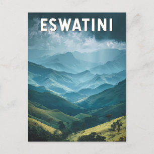 Eswatini Illustration Reise Kunst Vintage Postkarte