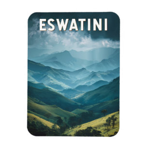 Eswatini Illustration Travel Art Vintag Magnet