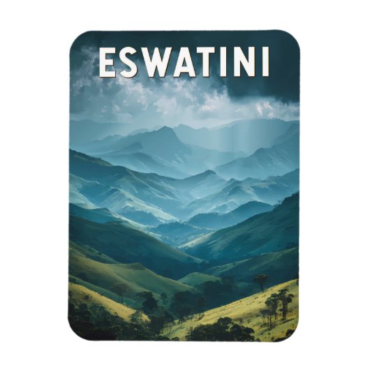 Eswatini Illustration Travel Art Vintag Magnet (Vertikal)