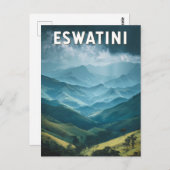 Eswatini Illustration Travel Art Vintag Postkarte (Vorne/Hinten)