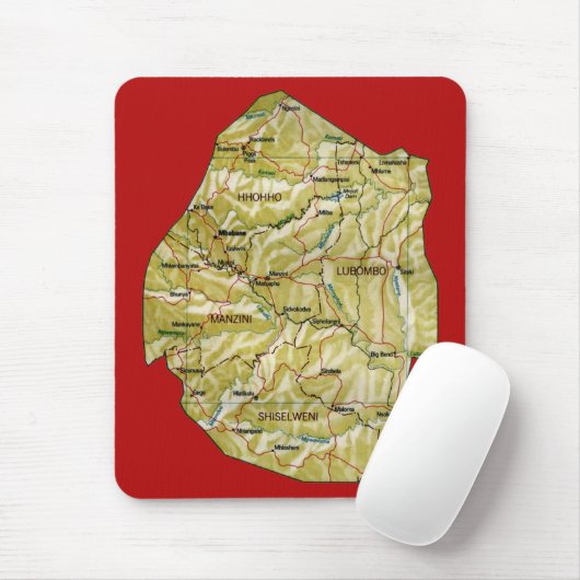 Eswatini Karte Mousepad (Mit Mouse)
