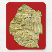 Eswatini Karte Mousepad (Vorne)