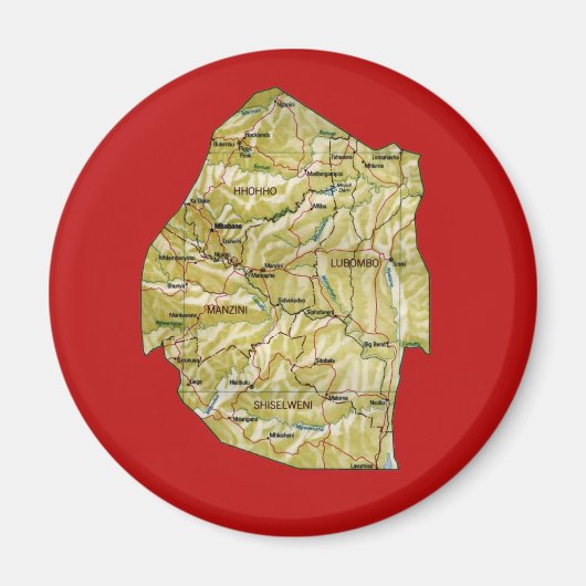 Eswatini Map Magnet (Vorne)
