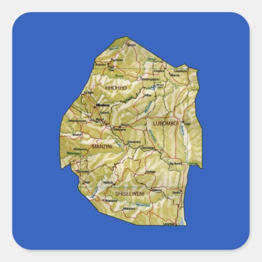 Eswatini Map Sticker (Vorderseite)