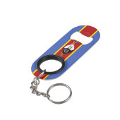 Eswatini National Pride Patriotic Mini Flaschenöffner (Rückseite Schrägansicht)