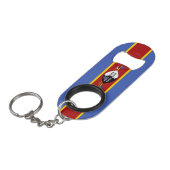 Eswatini National Pride Patriotic Mini Flaschenöffner (Vorderseite Schrägansicht)