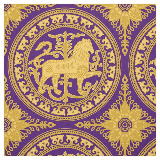 Esztergom Lion, gelb auf Lila Stoff (Muster)