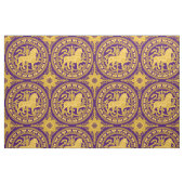 Esztergom Lion, gelb auf Lila Stoff (Fat Quarter (45,7 x 55,9 cm))