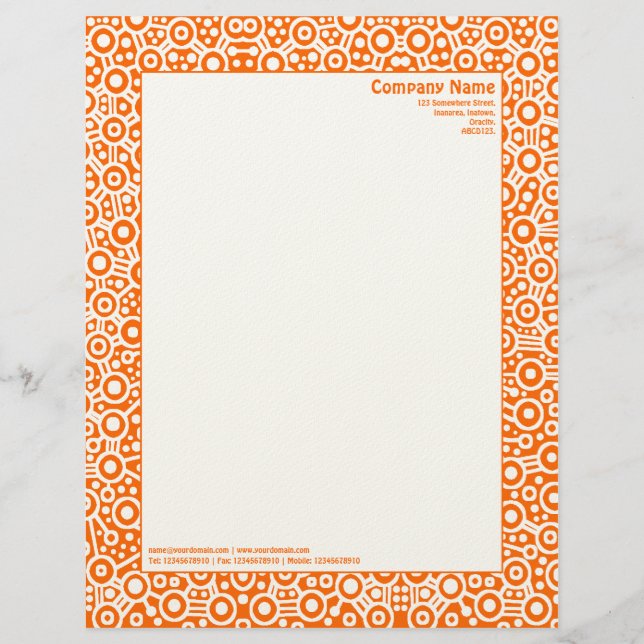 ET Circuity - Orange (auf "Felt"-Papier) Briefbogen (Vorderseite)