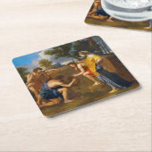 Et in Arcadia ego, Poussin Rechteckiger Pappuntersetzer (angewinkelt)