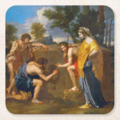 Et in Arcadia ego, Poussin Rechteckiger Pappuntersetzer (Vorderseite)