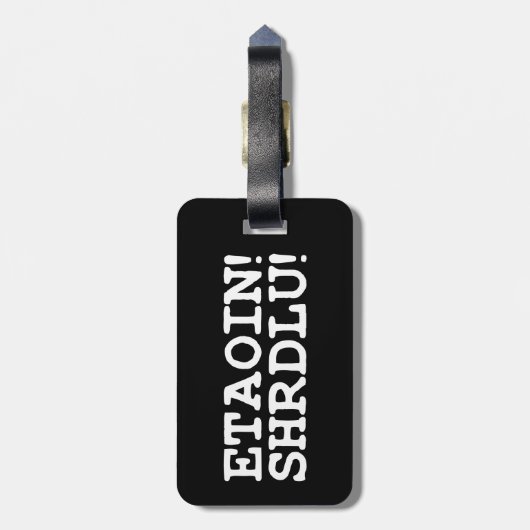 ETAOIN! SHRDLU! GEPÄCKANHÄNGER (Rückseite vertikal)