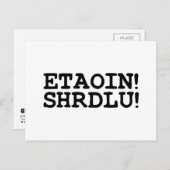 ETAOIN! SHRDLU! POSTKARTE (Vorne/Hinten)