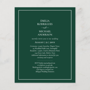 ETAT Bilingual Doppelseitige Hochzeit Boda Grün Flyer