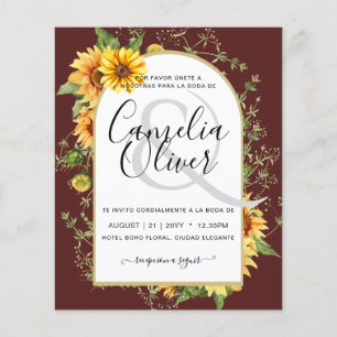 ETAT Bilingual Sonnenblumen Spanische Hochzeit Bod Flyer