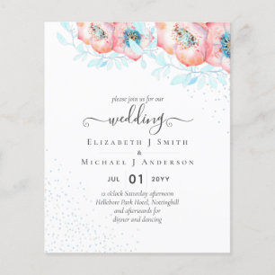 ETAT Blumen Hochzeit Hellebore Türkis Pfirsich Flyer