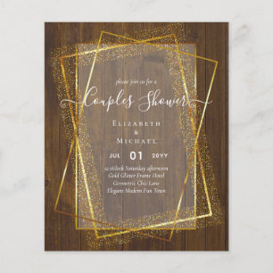 ETAT Brautpaar Dusche Gold Geometrischer Rahmen Flyer