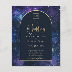 ETAT EINLADUNG Sterne Nacht Lila Blau Hochzeit EIN Flyer