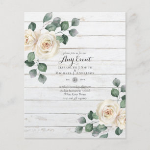 ETAT-EINLADUNGEN - JEDES EVENT - Weiße Rosen Flyer