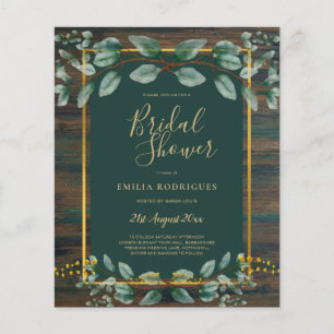 ETAT Eukalyptus BRIDAL SHOWER Grün Gold QR Flyer