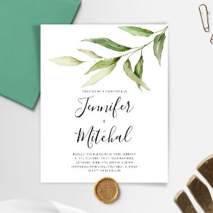 ETAT Grünpflanzen Floral Minmalistische Hochzeitse