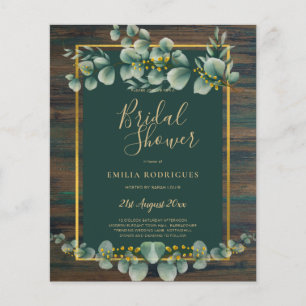 ETAT-KLEINES-EINLADUNGSHOWER Eukalyptus GRÜN Gold  Flyer