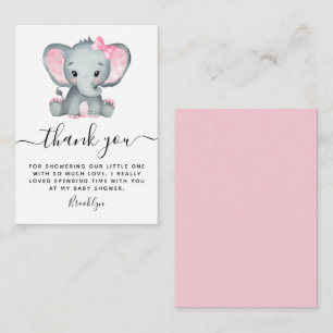 ETAT Rosa Elefant Baby Shower Danke schön Mitteilungskarte